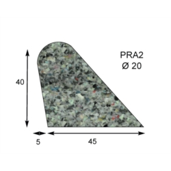 Mousse agglomérée profilée PRA2 - Barre de 2m